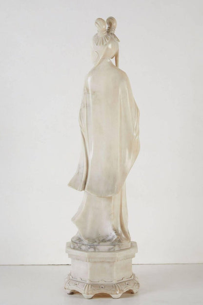 Turn-of-the-century, Solid Alabaster, Kwan Yin Figure