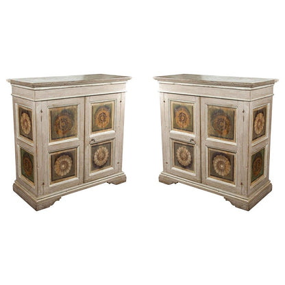 Pair  Hand Painted 19th Century, Tuscan Cabinets