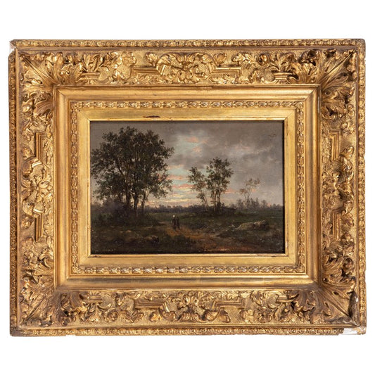 Period, Signed, Barbizon Oil Painting