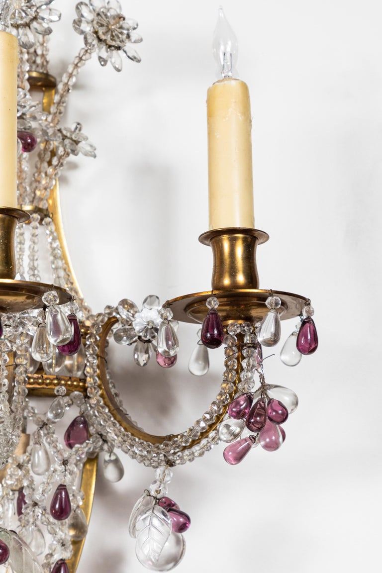French, Crystal Sconces, circa 1910