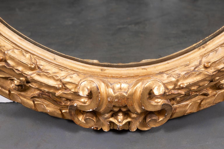18th Century, Oval, Giltwood Mirror
