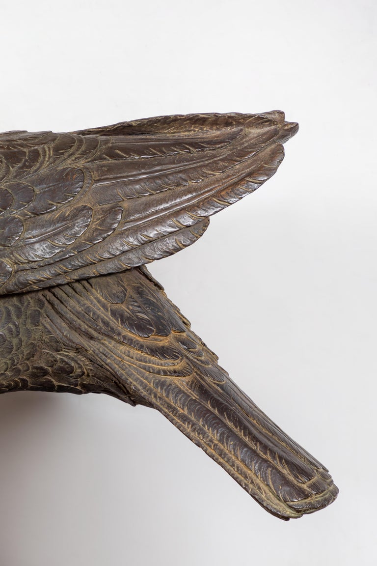 Large, Solid Bronze Eagle Sculpture