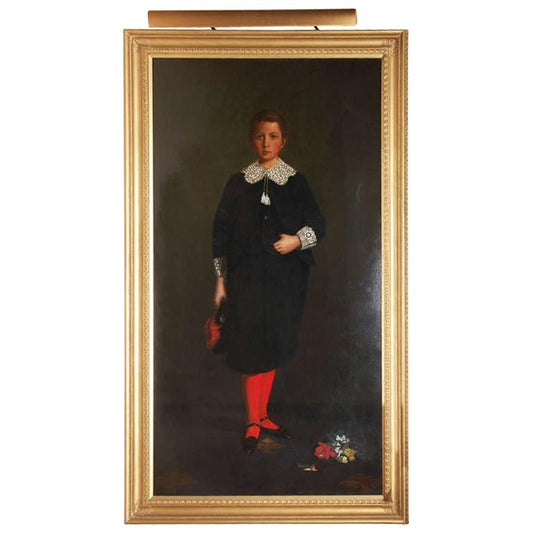 Life-Sized, Antique Portrait of Young, Noble Boy