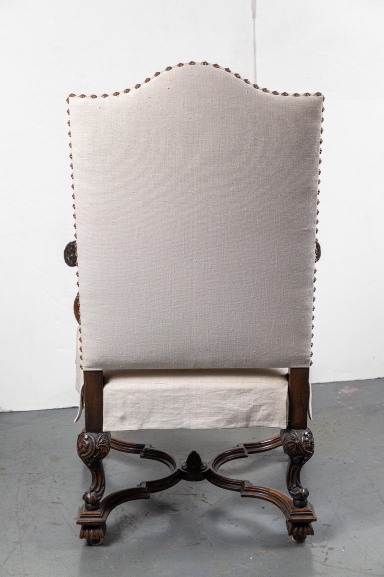 Custom Upholstered, Antique Hall Chair