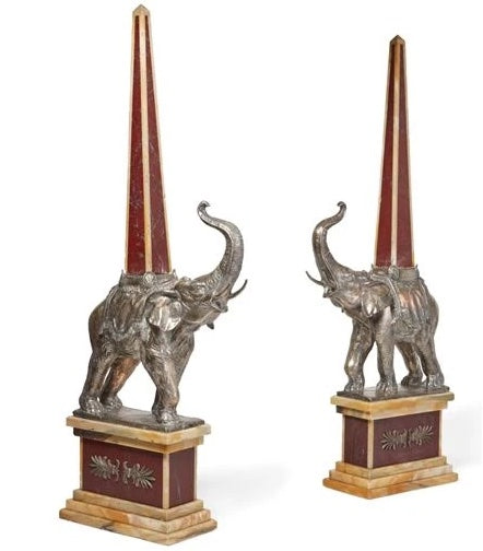 Neoclassical Elephant Obelisks
