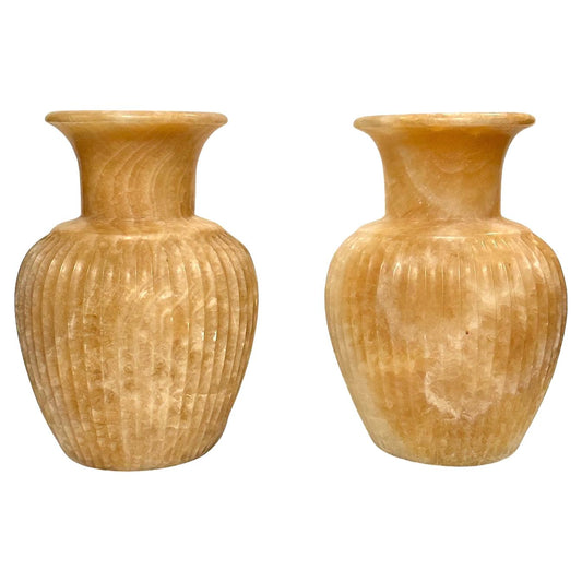 Pair of Amber Jade Vases