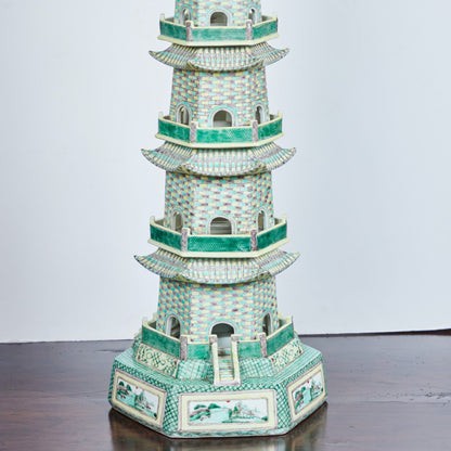 Pair Porcelain Pagodas