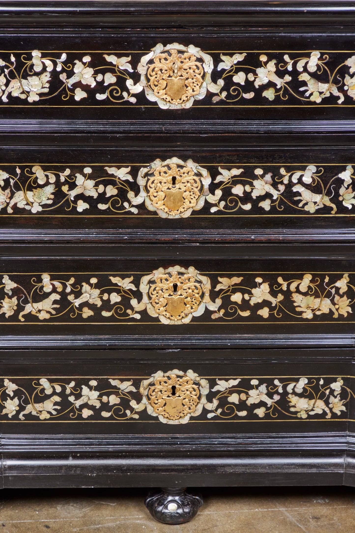 Ebonized Mother of Pearl Commode