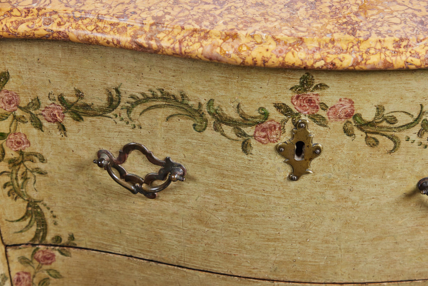 Painted Marble Top Commode