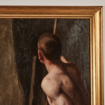 Framed Nude Oil on Canvas