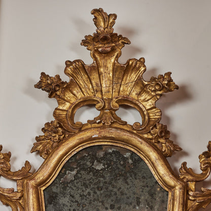 Gilded Florentine Mirrors with Candle Holders