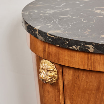 Neoclassical Marble Top Oval Table