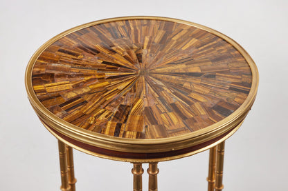 Veneered Side Tables with Tiger's Eye
