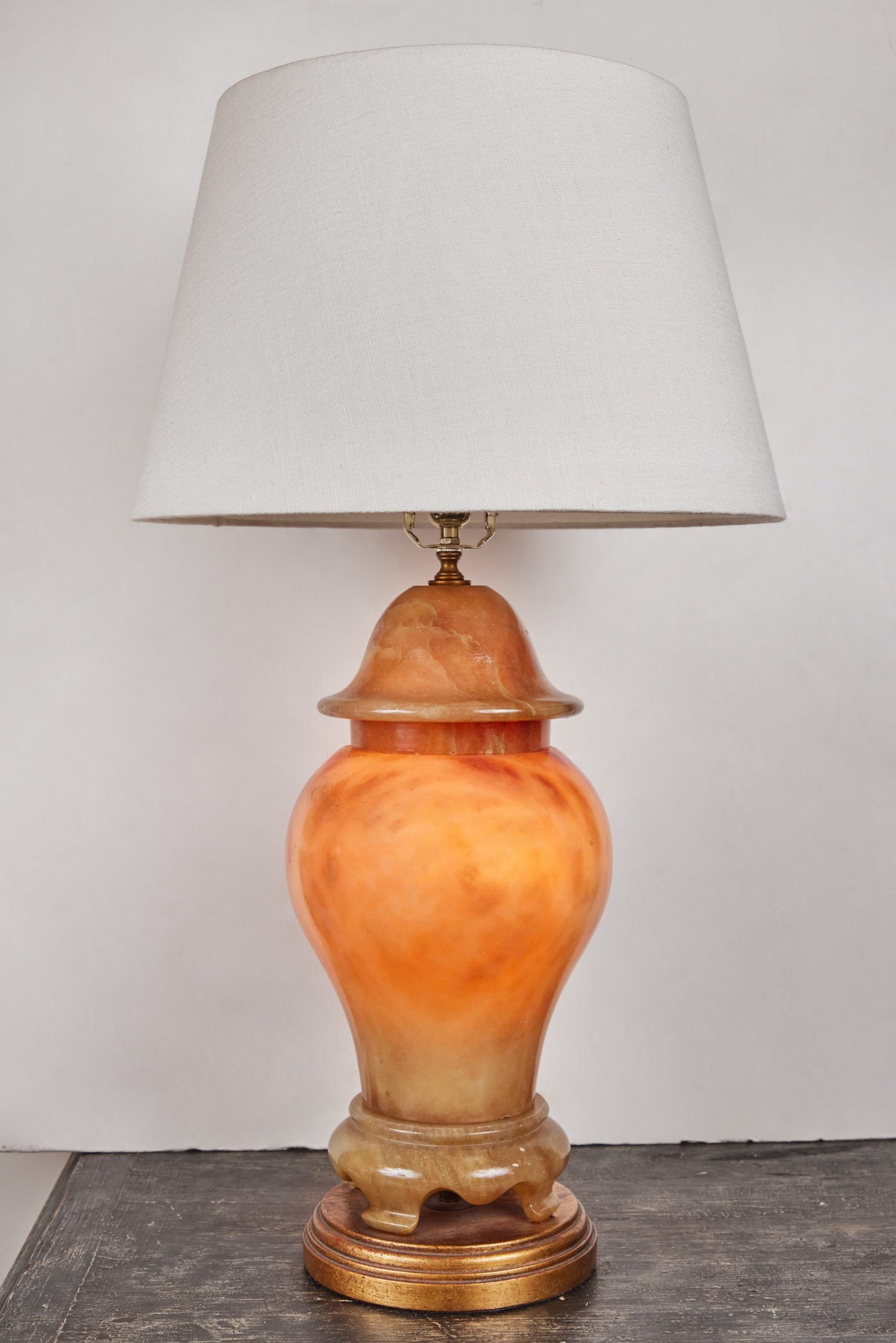 Urn-Form Alabaster Table Lamps