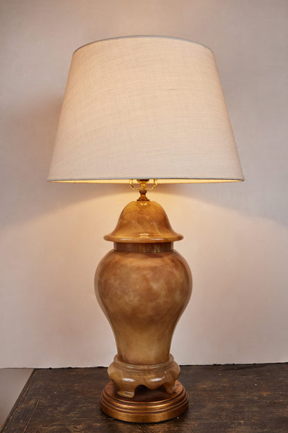Urn-Form Alabaster Table Lamps