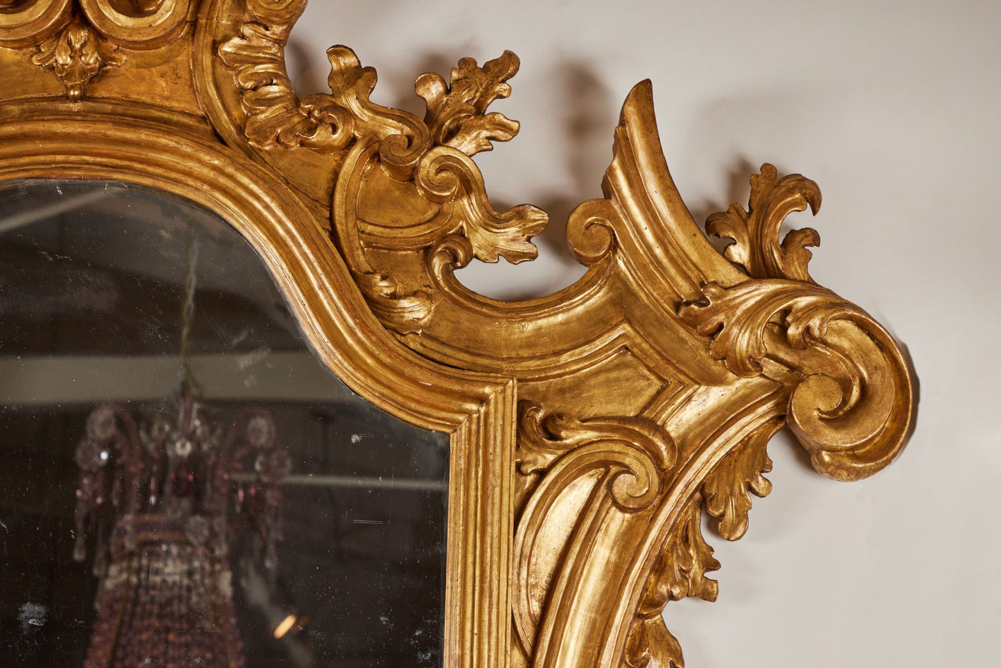 Monumental Mid-19th Century Gilded Venetian Mirror with Original Mercury Glass