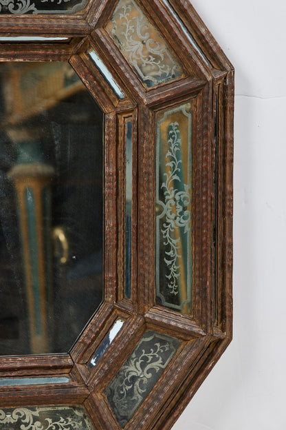 Carved Octagonal Etched Mirror