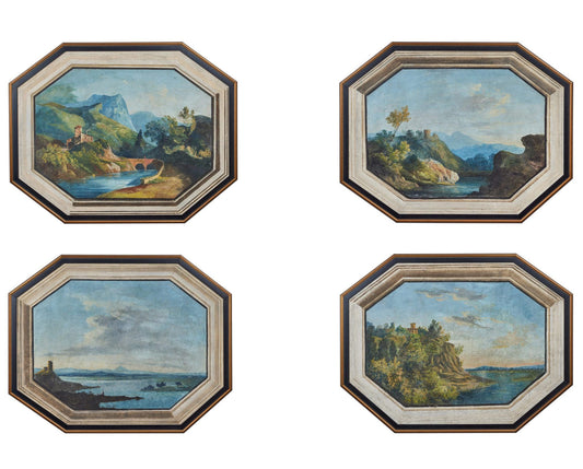 Set of 4 Oil on Canvas Landscapes