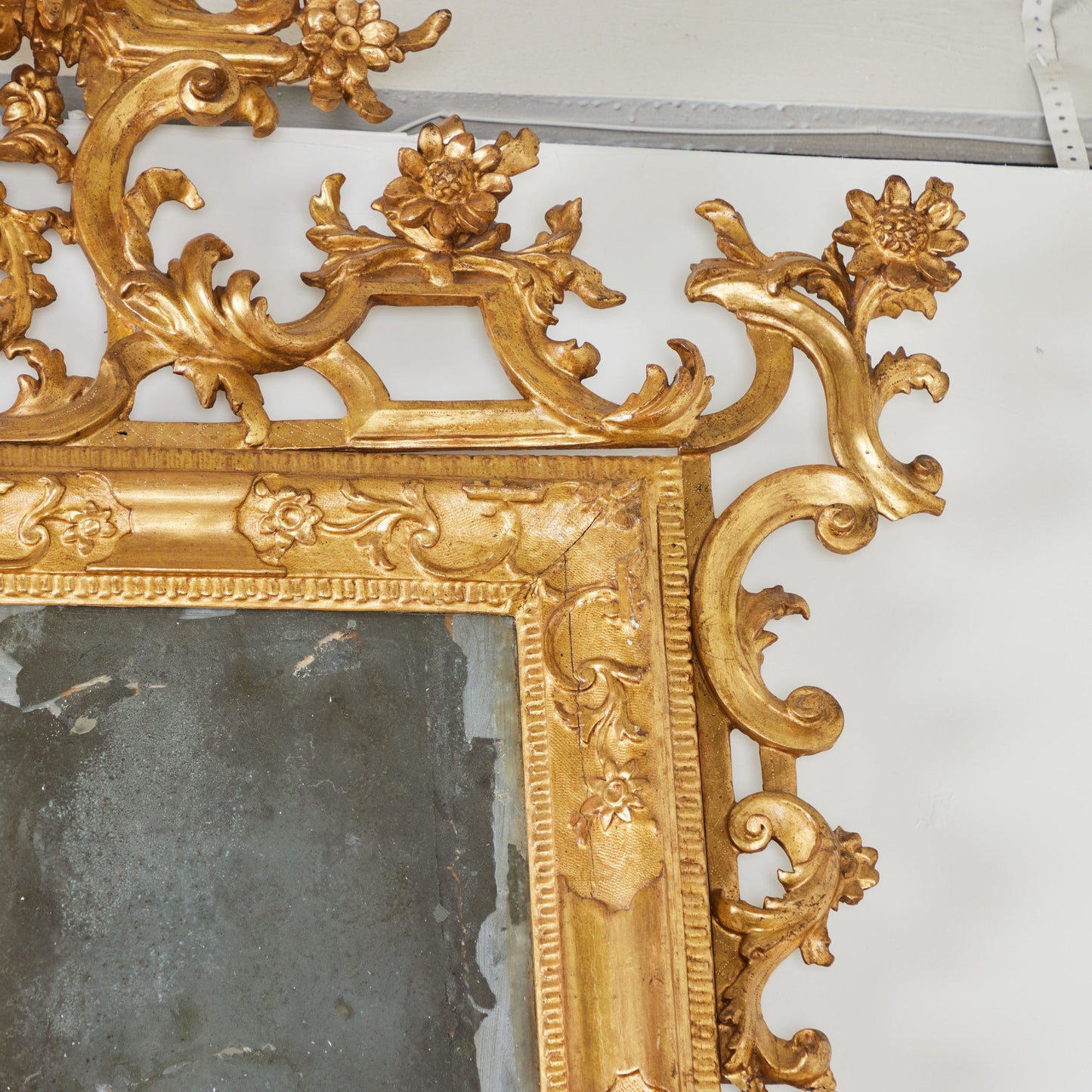 Pair Venetian Chinoiserie Gilded Mirrors