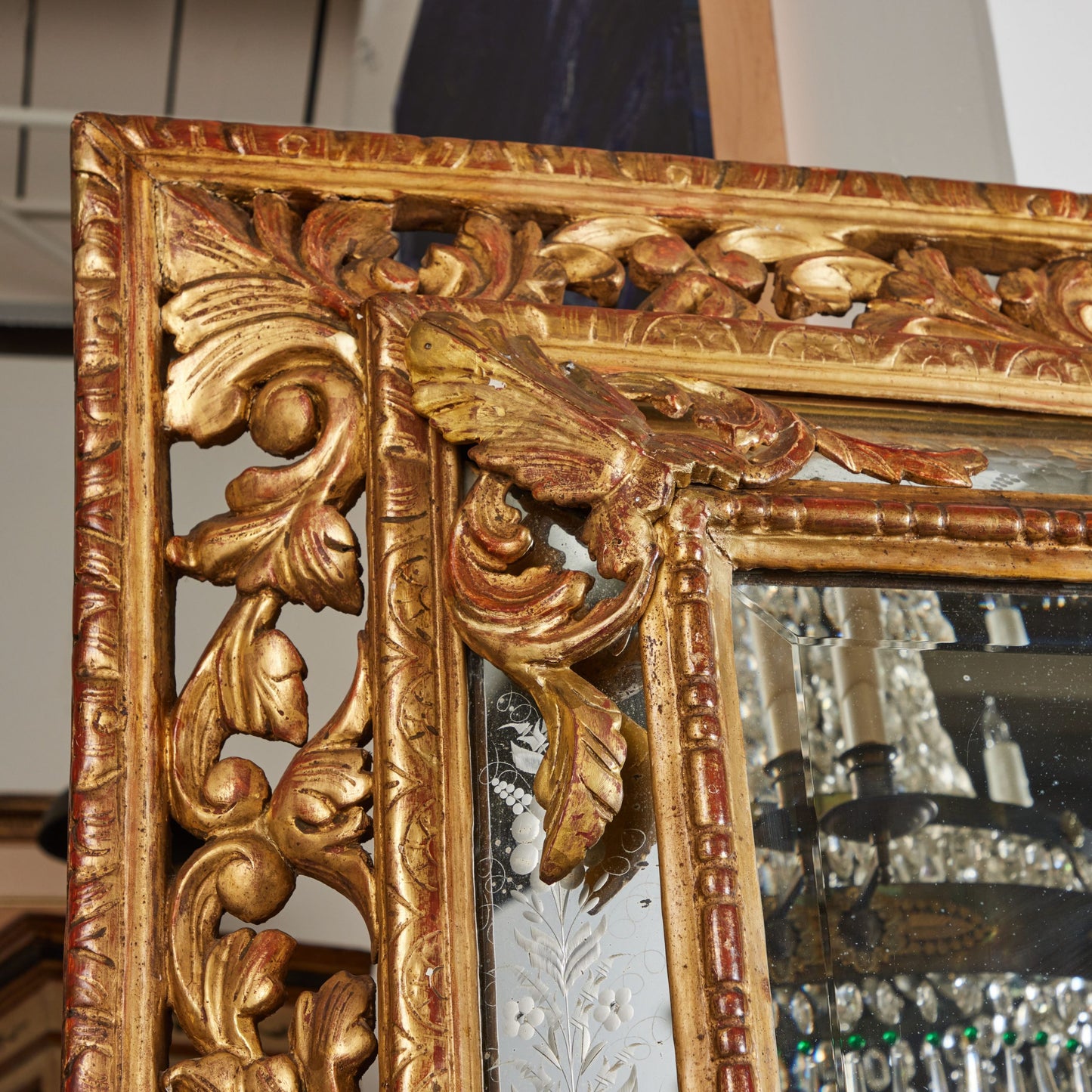Gilded and Etched Mirror