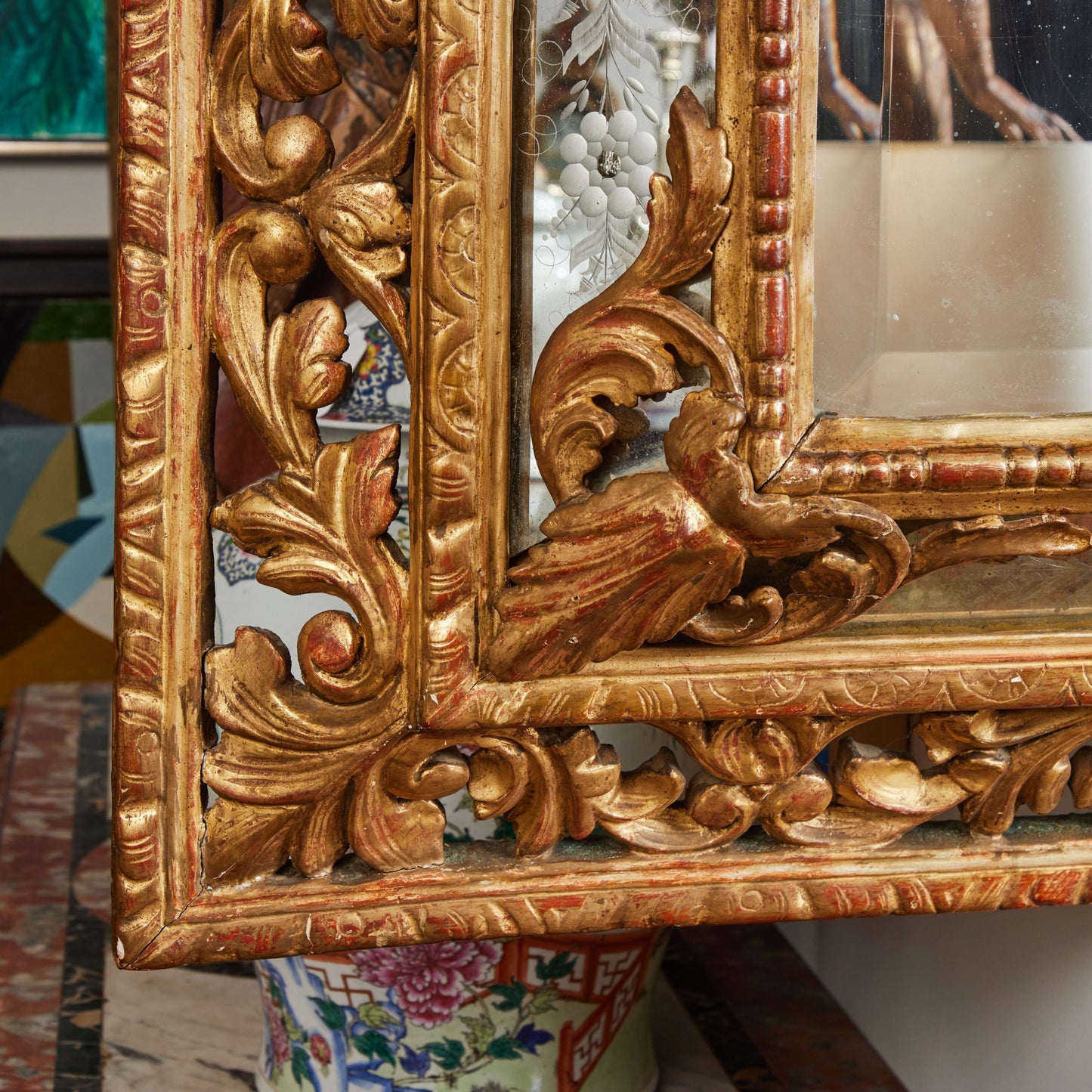 Gilded and Etched Mirror
