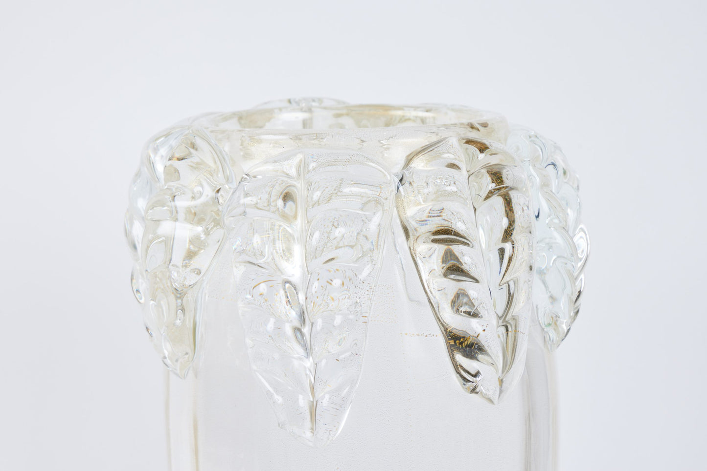 Pair Gold Flecked Murano Glass Vases