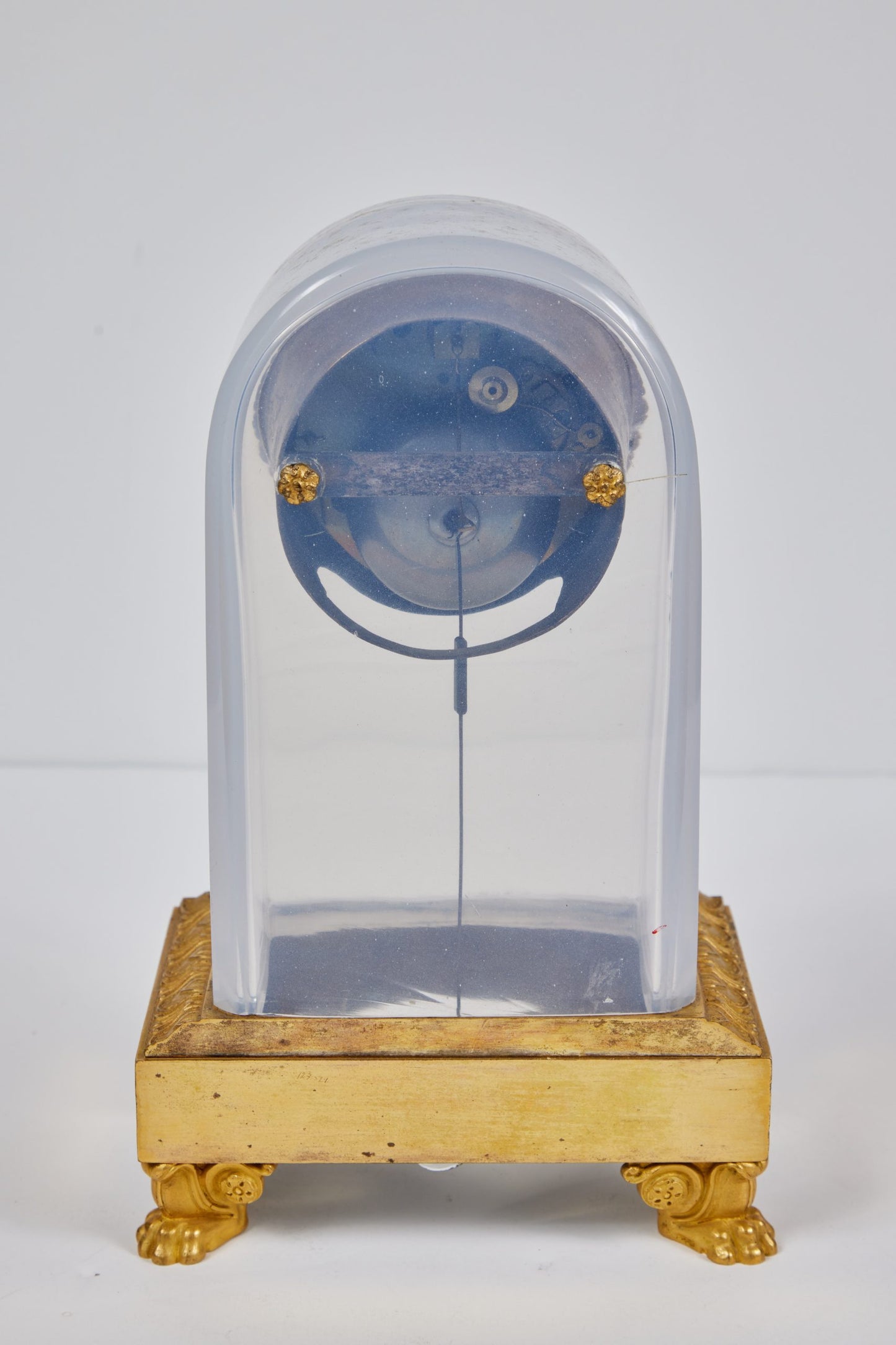 Early 19th Century French Opaline Glass & Bronze Doré Desk Clock – Empire Style c. 1825