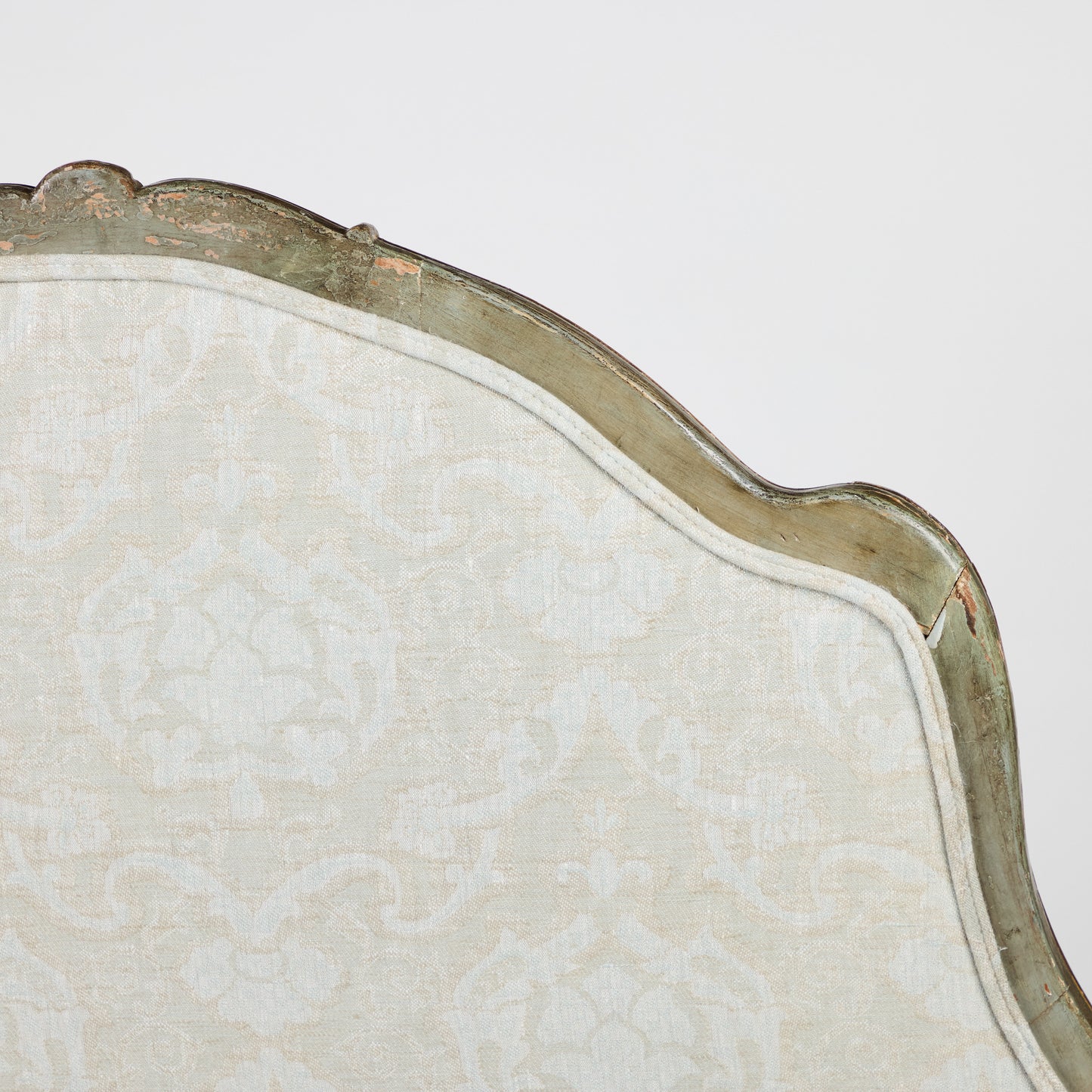 18th Century French Hand-Painted and Gilded Hall Bench with New Upholstery