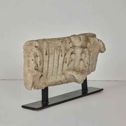 Mounted Roman Marble Relief Fragment