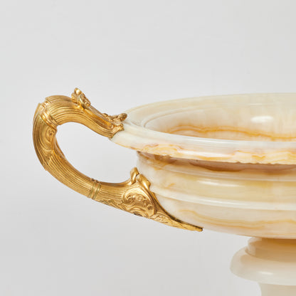 Pair Empire Onyx and Gilded Bronze Tazza