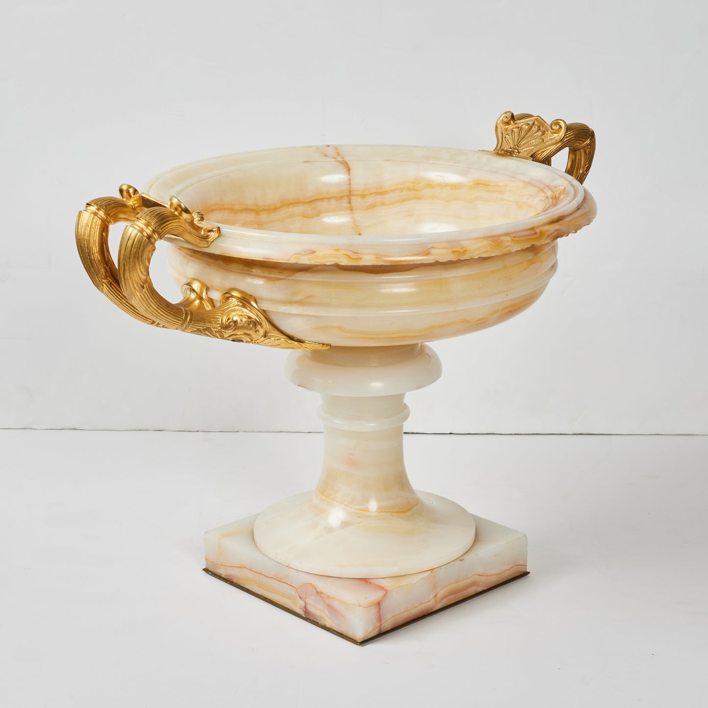 Pair Empire Onyx and Gilded Bronze Tazza