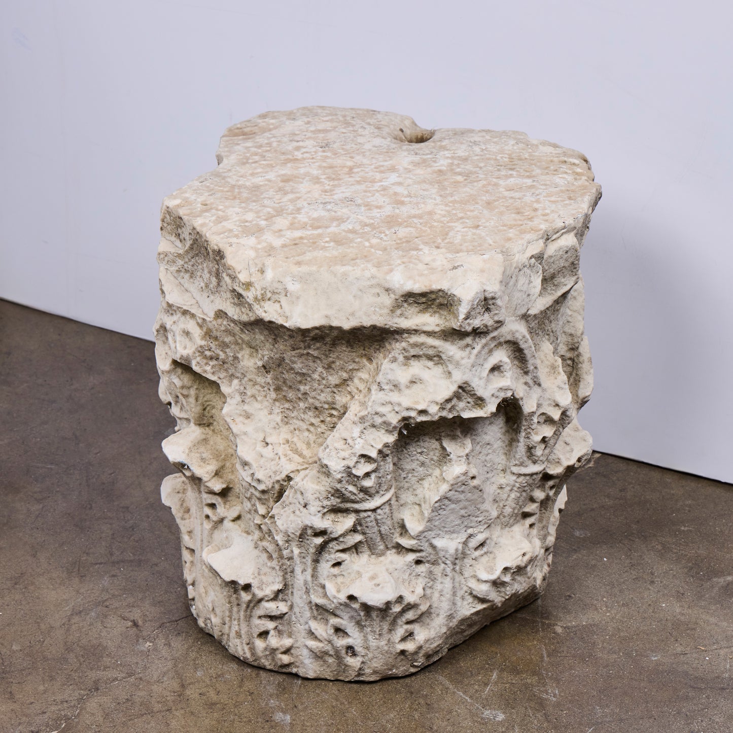Roman Carrara Marble Capital Fragment — 5th Century
