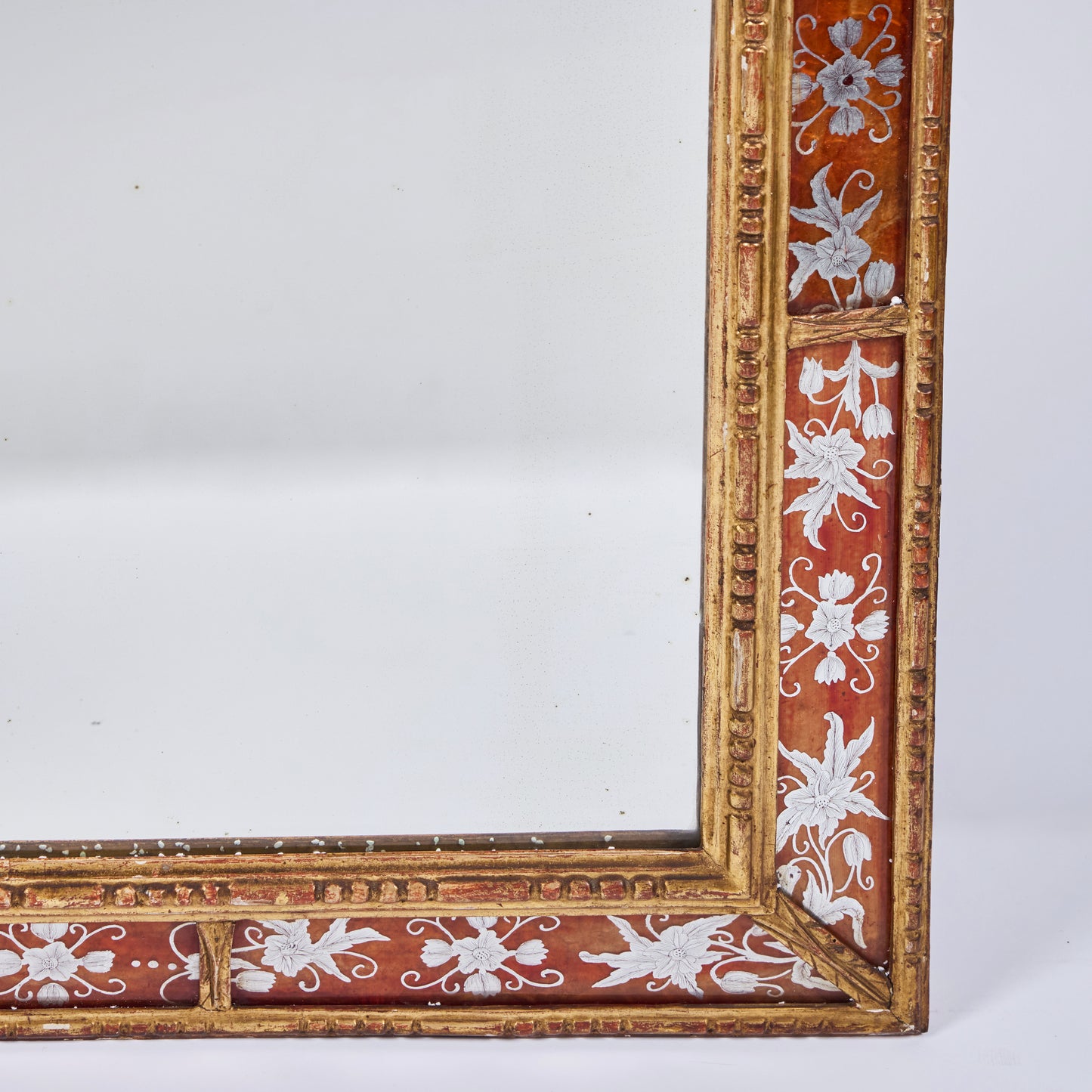 Italian Hand-Carved and Gilded Églomisé Mirror — 1920s