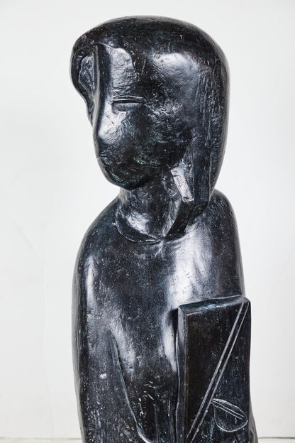 Signed, Life-Sized, Abstract Figurative, Bronze Sculpture