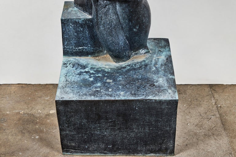 Signed, Life-Sized, Abstract Figurative, Bronze Sculpture