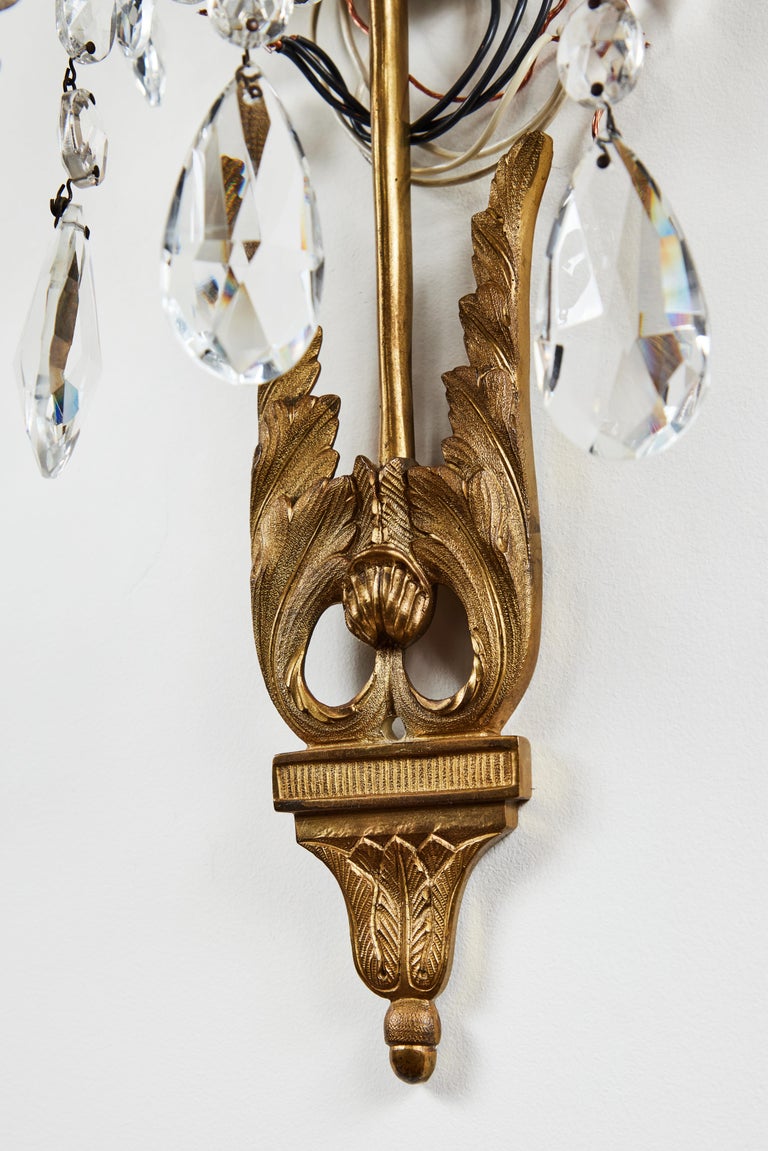 Suite of Russian, Cut Crystal Sconces