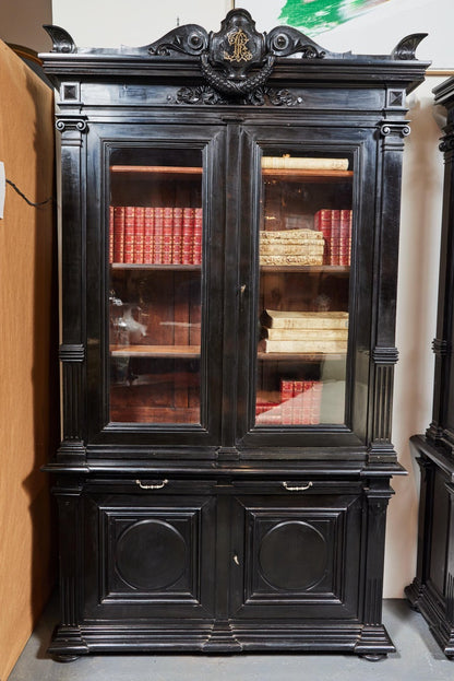 A Pair of Antique, Ebonized Bookcases