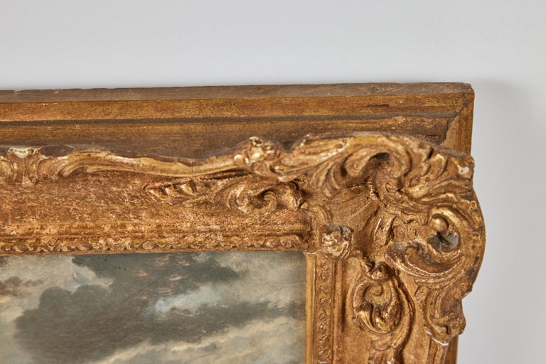 Pair of 1880s Italian Capriccio Seascapes by Franz Auguste Rezia – Signed Oil on Board in Period Frames