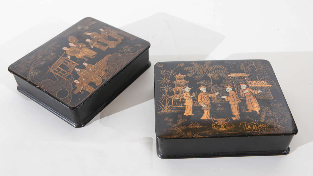 19th c., Chinoiserie Boxes