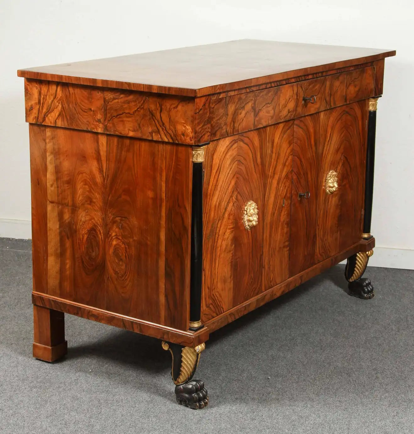 Second Empire Style Burled Walnut Cabinet