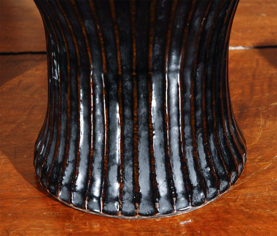 Pair of Chinese, Ribbed Vases