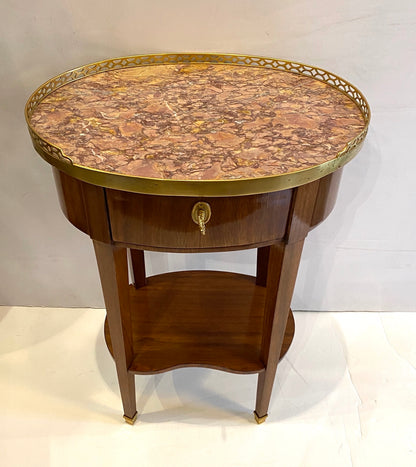 Oval Marble Top Side Table