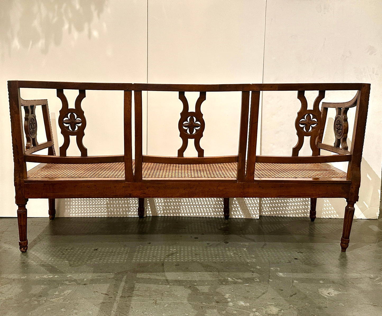 Hand-carved Walnut Tuscan 3 Seat Bench