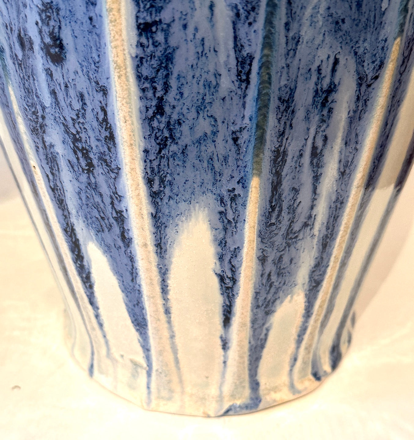 Pair of Ribbed Glazed Stoneware Vases by Sylva Staffordshire Pottery 1930s