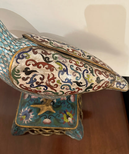Pair of Chinese Cloisonné Birds