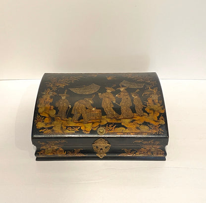 Chinoiserie Lacquered Wig Box