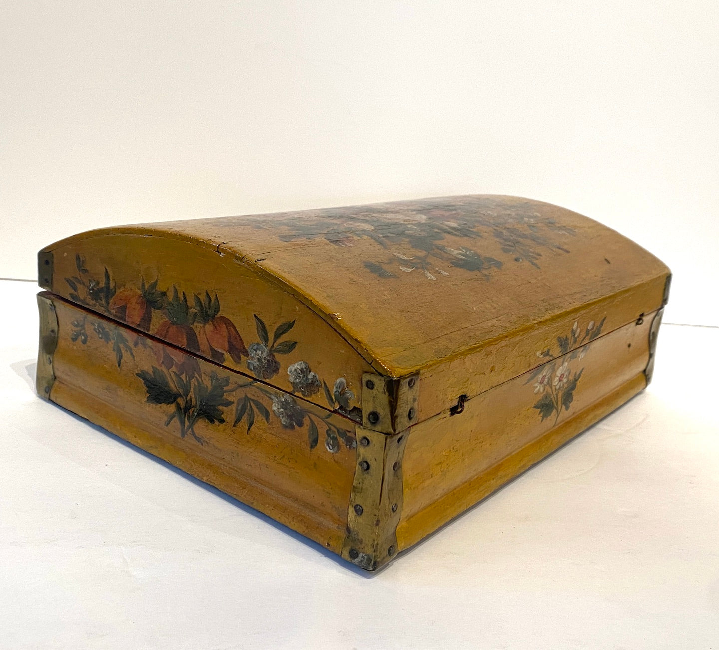 Hand Painted Floral Wig Box
