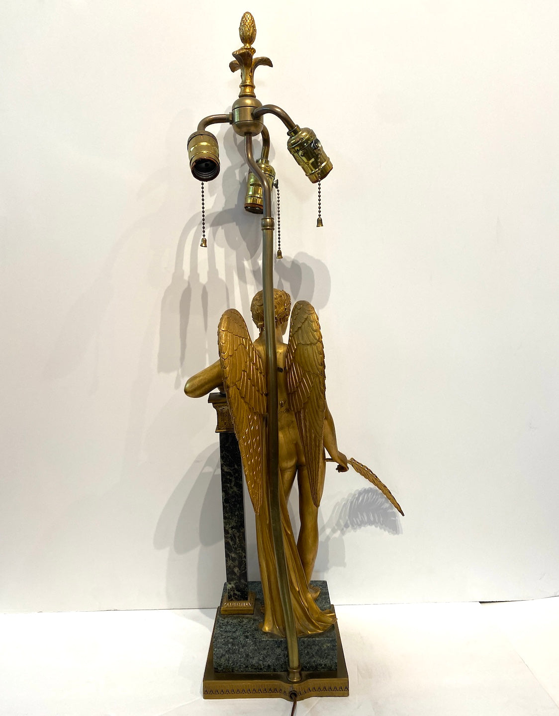 19th Century French Bronze Doré Figural Lamp with Marble Base