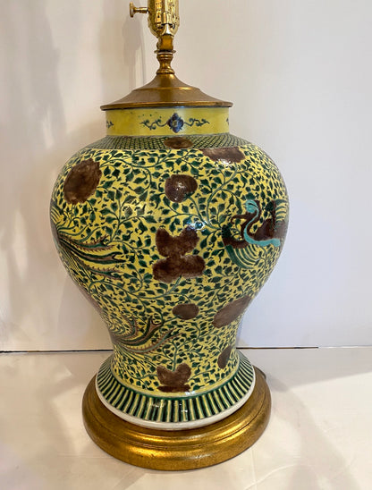 Chinese Porcelain Lamp with Phoenix