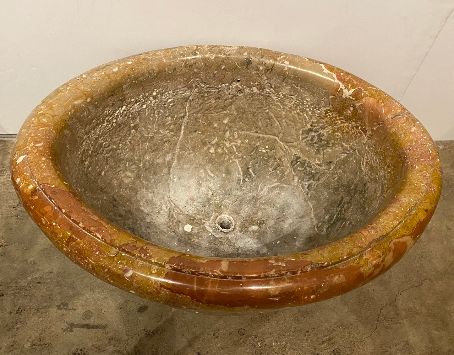 Rimmed Oval Marble Basin